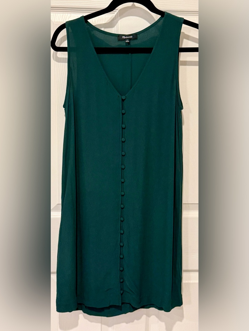 Madewell Heather Button Front Dress J2211 Sweet Balsam Green Sz S
